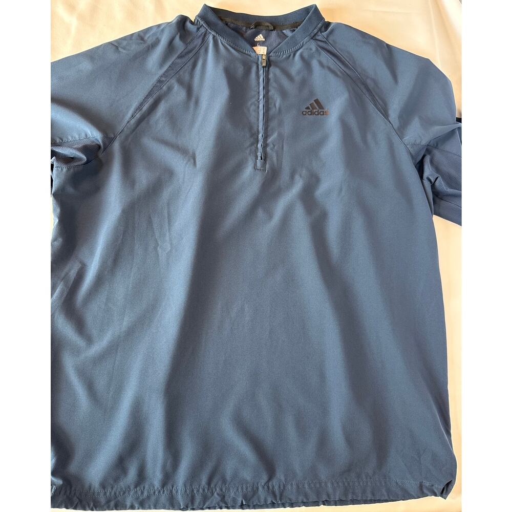 Adidas Men’s Batting Jacket Navy Blue Triple Stripe Size L - Picture 3 of 8